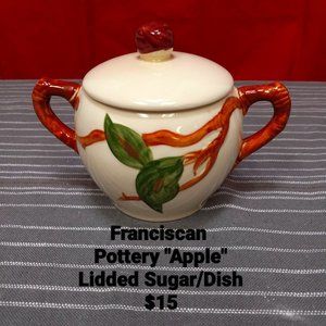 FRANCISCAN POTTERY "APPLE" LID/SUGAR/DISH